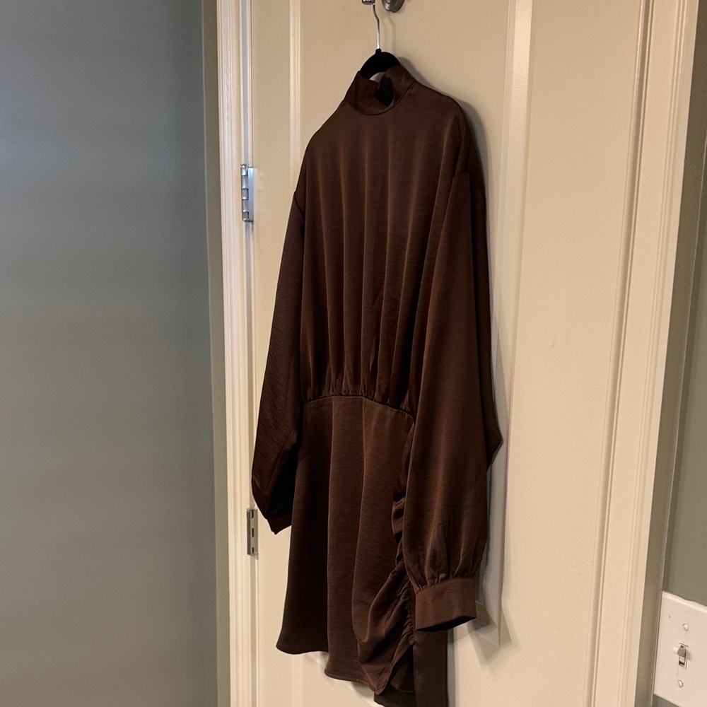 fab'rik Chocolate Brown Mini Dress